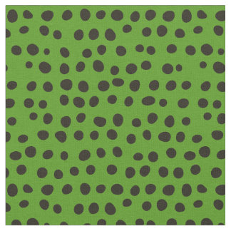 Tissu Points Whimsical Noirs sur Vert