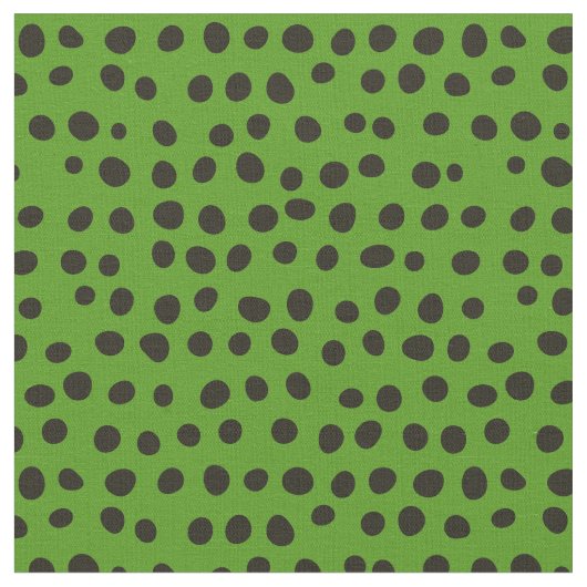 Tissu Points Whimsical Noirs sur Vert (Fermer)