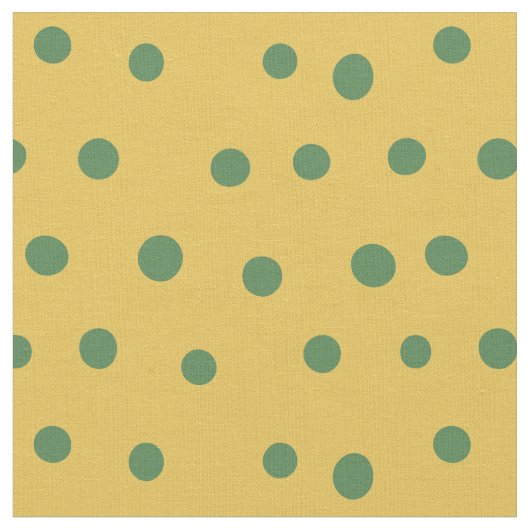 Tissu Points Whimsical verts sur Jaune (Fermer)