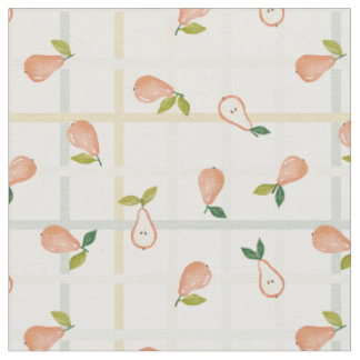 Tissu Poires plaid gingham neutre pique-nique d'été
