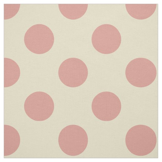 Tissu : Pois beige et rose-clair (Échantillon)