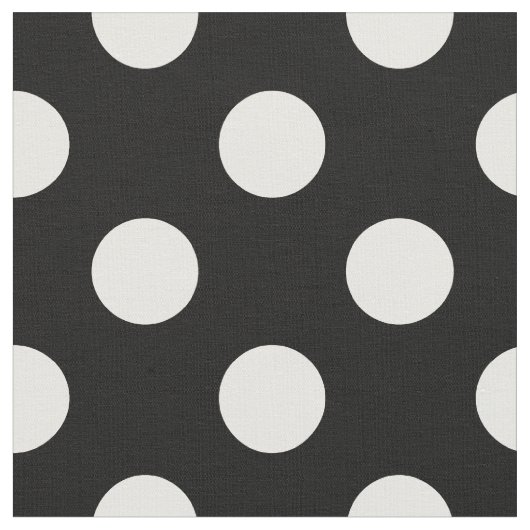 Tissu Pois blanc sur le noir (Fermer)
