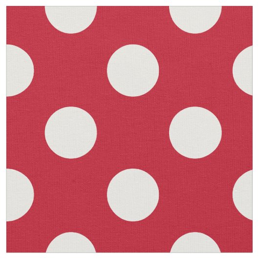 Tissu pois blancs en rouge (Fermer)