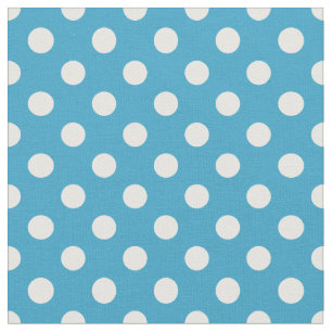 Tissu Pois blancs sur Arrière - plan bleu Peacock