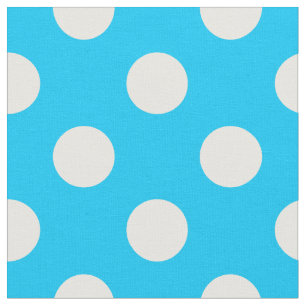 Tissu Pois blancs sur bleu électrique