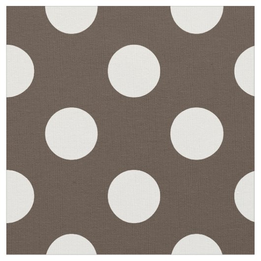 Tissu Pois blancs sur brun (Fermer)