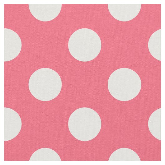 Tissu Pois blancs sur corail (Fermer)