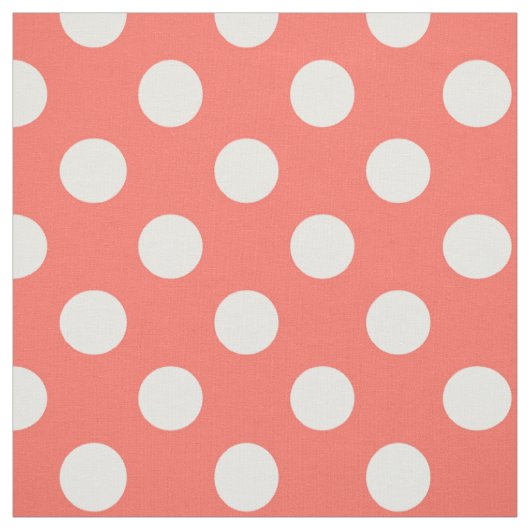 Tissu Pois blancs sur corail vivant (Échantillon)