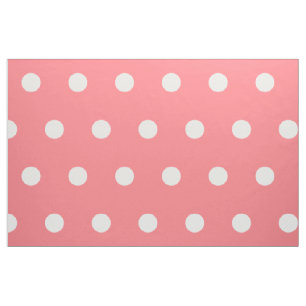 Tissu Pois blancs sur Coral