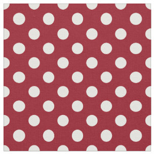 Tissu Pois blancs sur Crimson Red