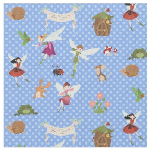 Tissu pois bleus des Fées de Thumbelina (Fermer)