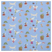 Tissu pois bleus des Fées de Thumbelina (Échantillon)