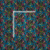 Tissu pois bohème bleu (Carreau)