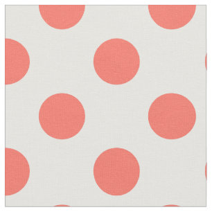 Tissu Pois de corail vivant sur blanc