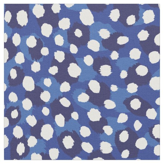 Tissu pois d'impression de guépard bleu et blanc chic (Fermer)