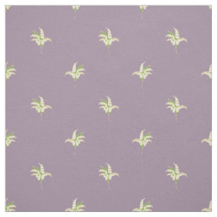 Tissu Pois floral du muguet sur le mauve