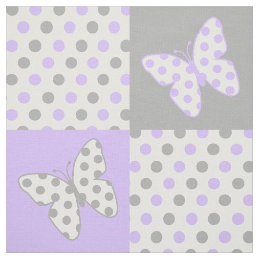 Tissu Pois gris-papillon (Échantillon)