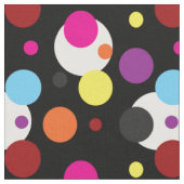 Tissu Pois multicolores sur noir (Fermer)