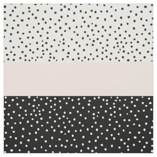 Tissu Pois noir blanc rose d'aquarelle (Échantillon)