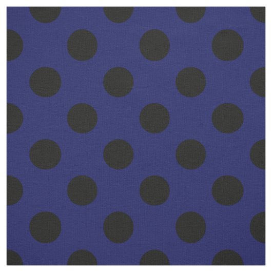 Tissu Pois noirs sur bleu marine (Échantillon)