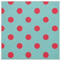 Pois rouges brillants sur Turquoise clair
