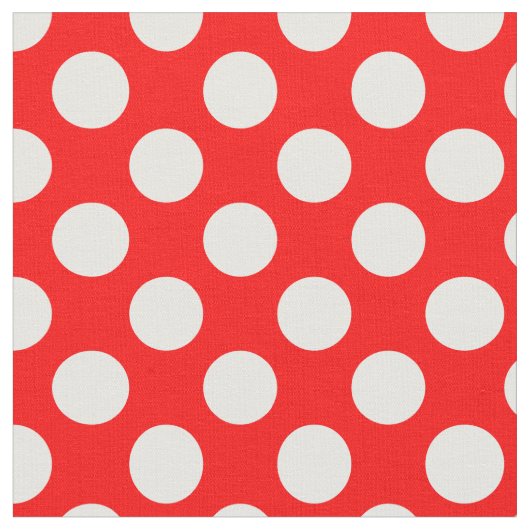Tissu Pois rouges et blancs (Fermer)