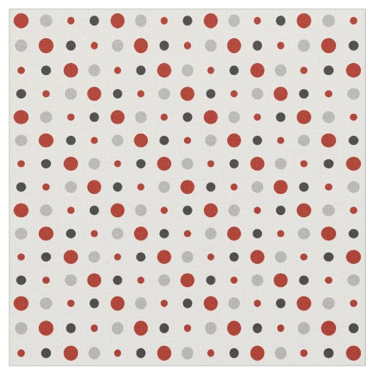 Tissu Pois rouges, gris et blancs (Fermer)