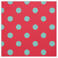 Pois Turquoises légers sur rouge vif