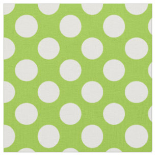 Tissu Pois vert pomme et blanc