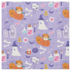 Tissu poison citrouille de chien de chiot halloween mign