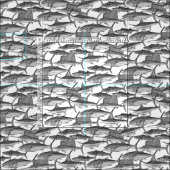 Tissu poisson atlantique noir (Carreau)
