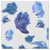 Tissu Poisson blanc et bleu (fermé)