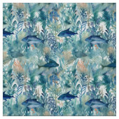 Tissu Poisson bleu (Échantillon)