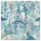 Tissu Poisson bleu (Détail)
