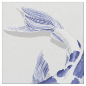 Tissu Poisson bleu et blanc Koi (fermé)