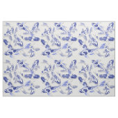 Tissu Poisson bleu et blanc Koi (Yard)