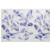 Tissu Poisson bleu et blanc Koi (Fat Quarter)