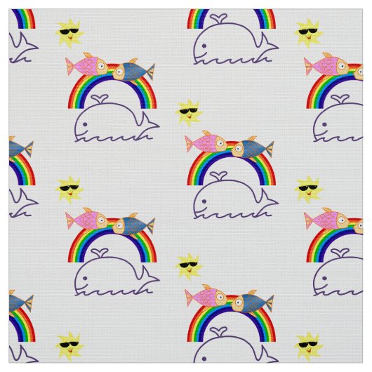 Tissu Poisson de baleine Rainbow Sun Fabric (Échantillon)