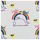 Tissu Poisson de baleine Rainbow Sun Fabric (Fermer)