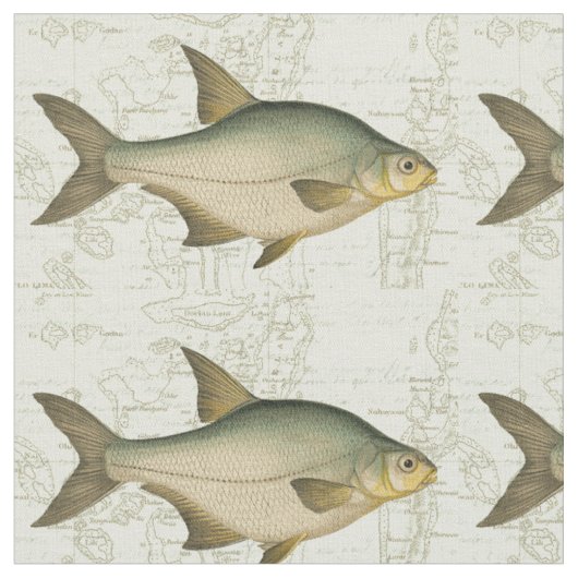 Tissu Poisson d'eau douce sur la carte (Fermer)