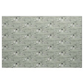 Tissu Poisson du milieu du siècle Art noir blanc vert (Fat Quarter)