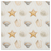Tissu Poisson étoilé et coquillages côtiers (Échantillon)
