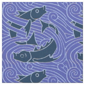 Tissu Poisson Gras Baignade Océan Bleu Pêche (Fermer)