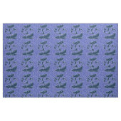 Tissu Poisson Gras Baignade Océan Bleu Pêche (Fat Quarter)