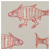 Tissu Poisson médiéval sur parchemin (Fermer)