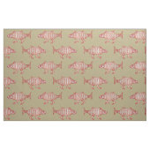 Tissu Poisson médiéval sur Tan (Fat Quarter)