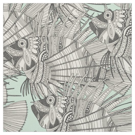 Tissu poisson mirage turquoise (Échantillon)