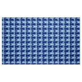 Tissu Poisson moderne du milieu du siècle, cobalt et ble (Fat Quarter)