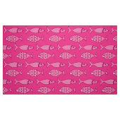 Tissu Poisson Moderne Rétro, Fuchsia, Rose Clair, Rose P (Fat Quarter)