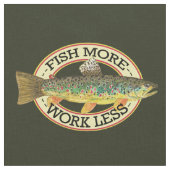 Tissu POISSON PLUS - TRAVAILLER MOINS Funny Pêche à la t (Fermer)